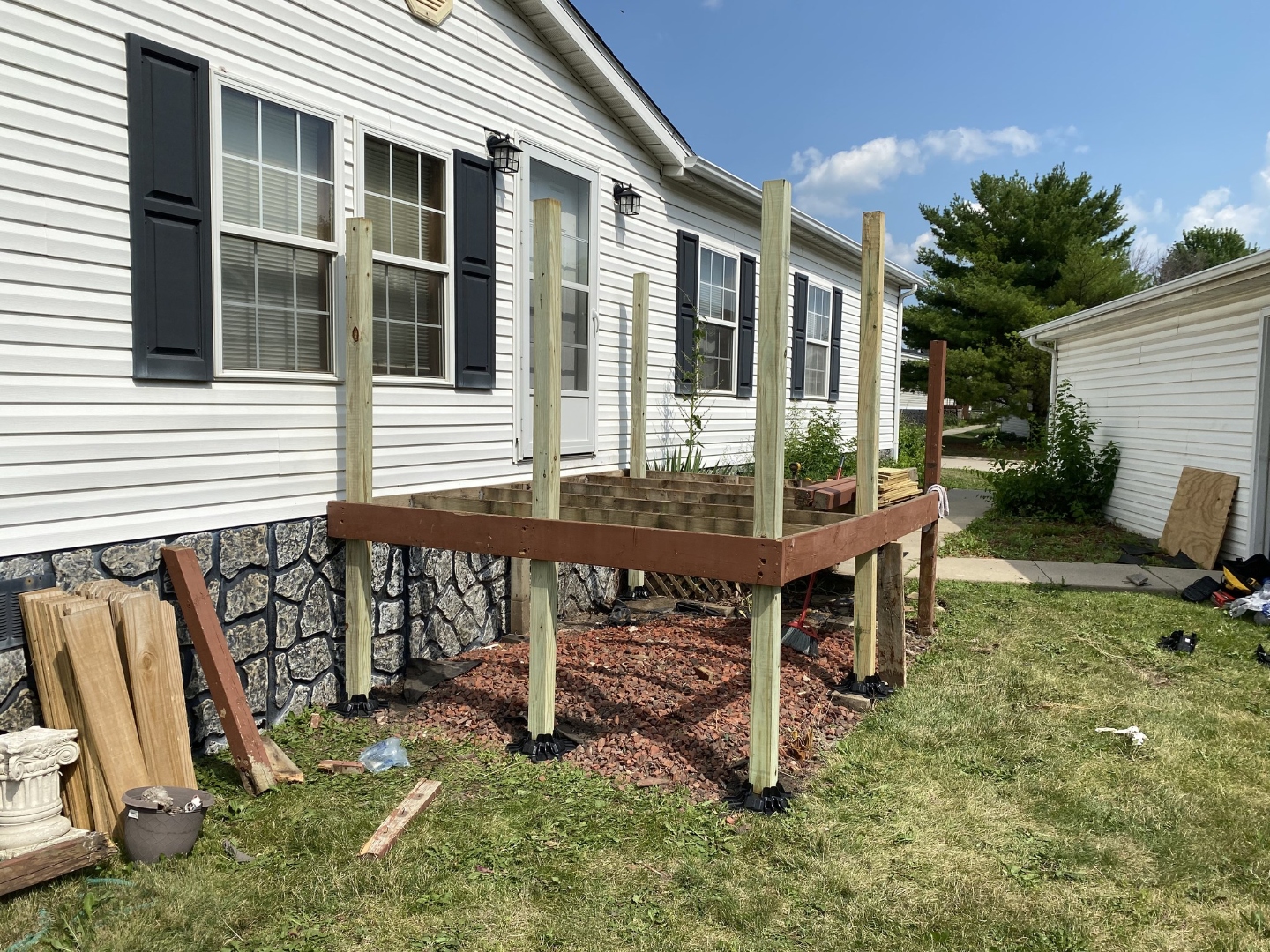 Small deck framing complete